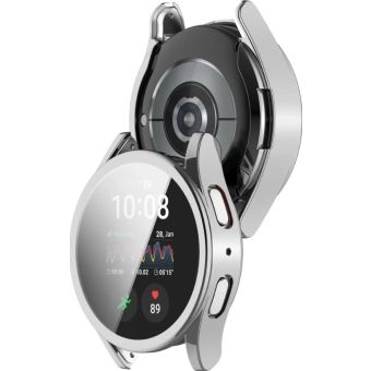 Ochranné puzdro/sklo Bizon Case+Glass Watch Samsung Galaxy Watch7 40 mm strieborné