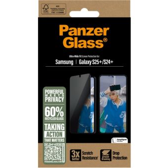PanzerGlass - Tvrdené sklo UWF Privacy s aplikátorom pre Samsung Galaxy S25+ S936, číra