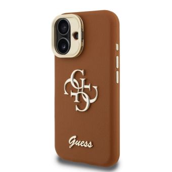 Obal Guess PU Grained 4G Logo Stand Camera Frame Apple iPhone 16 GUHCP16SPCS4GSW hnedý