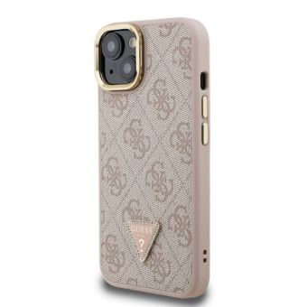 Guess PU 4G Strass Triangle Logo Stand Camera Frame MagSafe Apple iPhone 13 GUHMP13MPCS4GPTP ružový