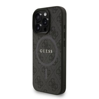 Obal Guess PU Leather 4G Colored Ring Strap MagSafe Apple iPhone 15 GUHMP15SP4GREGSK čierny