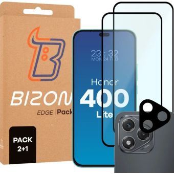 Ochranné sklo Bizon Edge 2 Pack Honor 400 Lite 5G (2+1 ks)