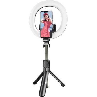 Puluz TBD0595696701A, selfie tyč/statív/dvojitá LED dióda, čierna