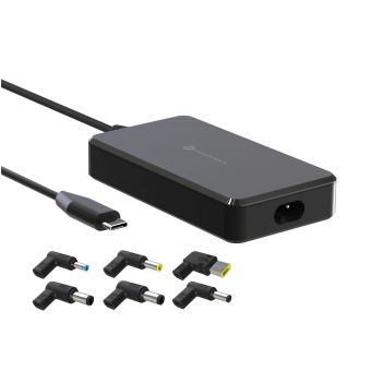 FORCELL F-ENERGY E856,  univerzálny adaptér pre notebooky, 90W (6 adaptérov), čierny 
