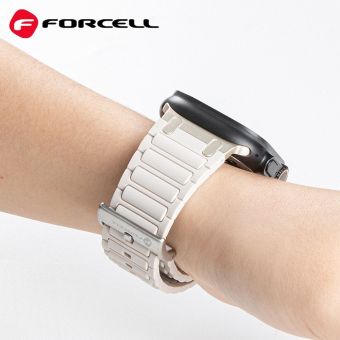 Remienok FORCELL F-DESIGN FA06 silikón Apple Watch 42/44/45/49mm biely