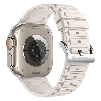 Remienok FORCELL F-DESIGN FA06 silikón Apple Watch 42/44/45/49mm biely