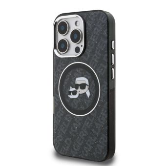 Obal Karl Lagerfeld IML K&CH Heads Repeated Logo MagSafe Apple iPhone 15 Pro Max KLHMP15XHMKBKCHK čierny
