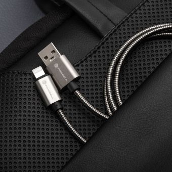 FORCELL F-ENERGY Metal C236 cable USB A to Lightning 2,4A 12W 2 m silver