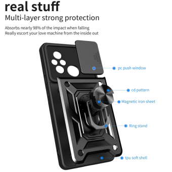 Obal Camshield Ring Armor Samsung Galaxy XCover7 Pro 5G G766 čierny