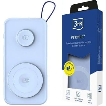 3MK PastelUp Powerbanka, 10000mAh 22.5W (USB-A, USB-C,2xMagSafe) modrá