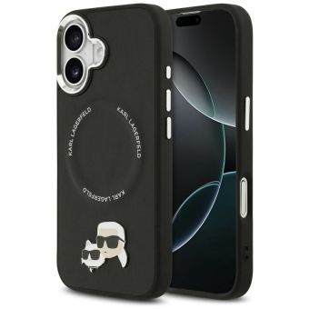 Obal Karl Lagerfeld PU Karl and Choupette Heads Pins MagSafe Apple iPhone 17 KLHMP17SPSMLRKCK čierny