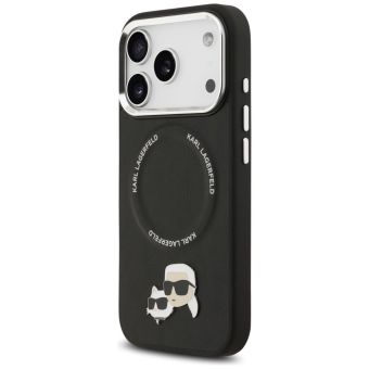 Obal Karl Lagerfeld PU Karl and Choupette Heads Pins MagSafe Apple iPhone 17 Pro KLHMP17LPSMLRKCK čierny