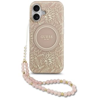 Obal Guess IML Flowers Allover Strap MagSafe Apple iPhone 17 GUHMP17SHCPOFPP ružový