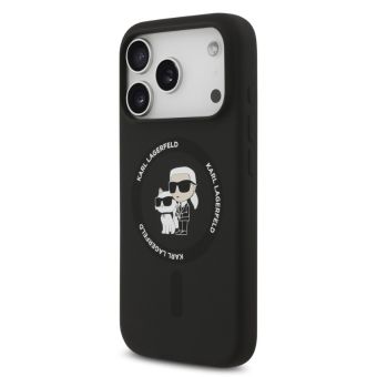 Obal Karl Lagerfeld Liquid Silicone Karl and Choupette MagSafe Apple iPhone 17 Pro KLHMP17LSCMKCRHK čierny