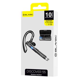 Blavec Discover 55 BHDI55-B, Handsfree Bluetooth slúchadlo s powerbankou, čierne