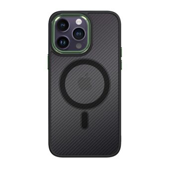 Obal Tel Protect Mag Carbon Apple iPhone 15 čierno-zelený