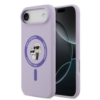 Obal Karl Lagerfeld Liquid Silicone Karl and Choupette MagSafe Apple iPhone 17 Air KLHMP17MSCMKCRHU fialový
