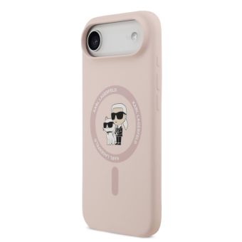 Obal Karl Lagerfeld Liquid Silicone Karl and Choupette MagSafe Apple iPhone 17 Air KLHMP17MSCMKCRHP ružový