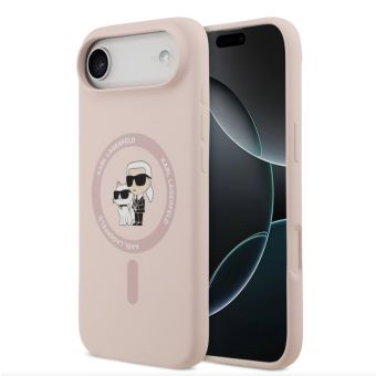 Obal Karl Lagerfeld Liquid Silicone Karl and Choupette MagSafe Apple iPhone 17 Air KLHMP17MSCMKCRHP ružový