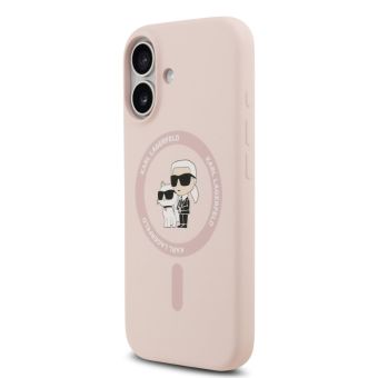 Obal Karl Lagerfeld Liquid Silicone Karl and Choupette MagSafe Apple iPhone 17 KLHMP17SSCMKCRHP ružový