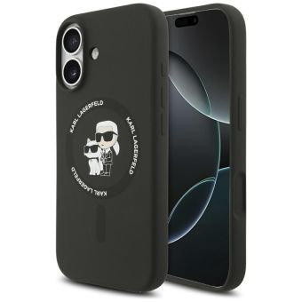 Karl Lagerfeld Liquid Silicone Karl and Choupette MagSafe iPhone 17 Black