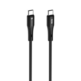FORCELL F-ENERGY C344 Silicone, USB-C/USB-C, QC4.0 PD 3A 60W, 1m, čierny