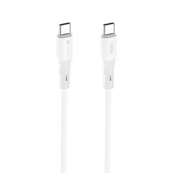 FORCELL F-ENERGY C347 Silicone, USB-C/USB-C, QC4.0 PD 5A 100W, 1m, biely