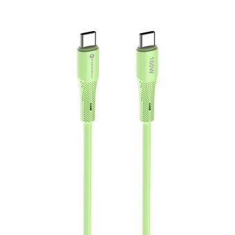 FORCELL F-ENERGY C347 Silicone, USB-C/USB-C, QC4.0 PD 5A 100W, 1m, zelený