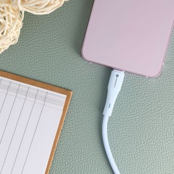 FORCELL F-ENERGY C347 Silicone, USB-C/USB-C, QC4.0 PD 5A 100W, 1m, modrý