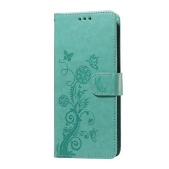 Obal Mezzo Book Xiaomi Redmi 15C motýle a kvety zelený