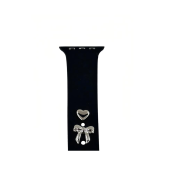 Pin Charms, ozdoba na remienok hodiniek, mašľa, strieborná