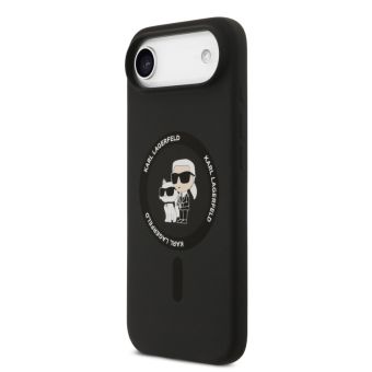 Obal Karl Lagerfeld Liquid Silicone Karl and Choupette MagSafe Apple iPhone 17 Air KLHMP17MSCMKCRHK čierny