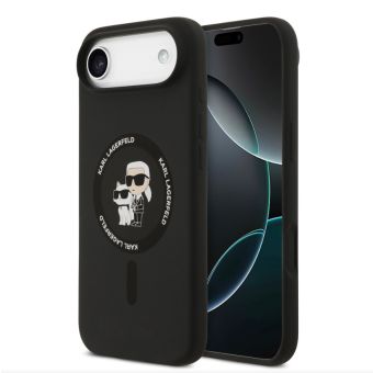 Obal Karl Lagerfeld Liquid Silicone Karl and Choupette MagSafe Apple iPhone 17 Air KLHMP17MSCMKCRHK čierny