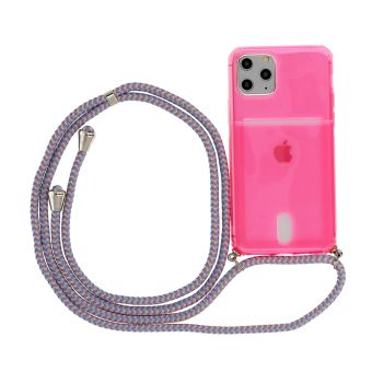 Obal Silicone Fluo Apple iPhone 12 Mini ružový (+ šnúrka)
