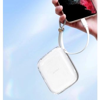 Joyroom Jelly Series JR-L005 Powerbank, 10000 mAh Jelly 22.5W, vstavaný kábel Lightning, biela