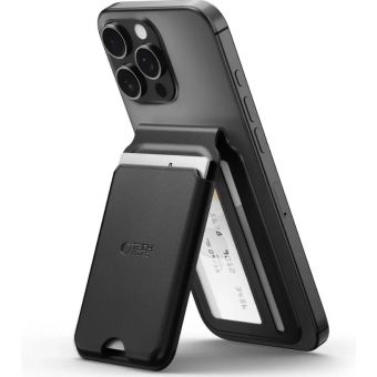 Tech-Protect MagWallet Stand MagSafe, čierny - magnetické puzdro na karty a stojan