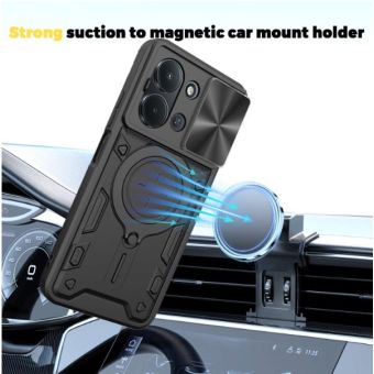 Obal Rotating Ring Armor Xiaomi Redmi 15C/POCO C85 červený