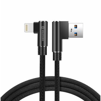 SWISSTEN Arcade, USB-A/Lightning, 1.2m, čierny
