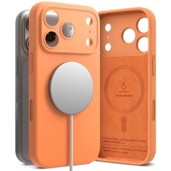 Obal Ringke Silicone Magnetic MagSafe Apple iPhone 17 Pro oranžový