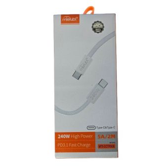 Mietubl High Power, USB-C/USB-C 240W 5A PD3.1/QC3.0, 2m, biely