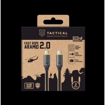 Tactical Fast Rope Aramid 2.0 USB-C/USB-C 2m 100W šedý