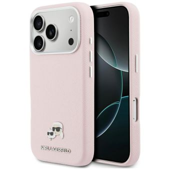 Obal Karl Lagerfeld PU Karl and Choupette Heads Pins MagSafe Apple iPhone 17 Pro KLHMP17L6PFKCLP ružový