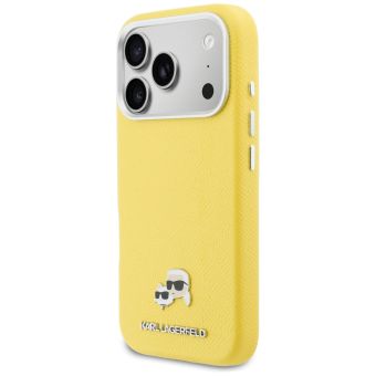 Obal Karl Lagerfeld PU Karl and Choupette Heads Pins MagSafe Apple iPhone 17 Pro Max KLHMP17X6PFKCLY žltý