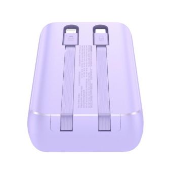 Joyroom JR-PBC06 Mini Powerbank, vstavané káble USB-C/Lightning 30W 10000mAh, fialová