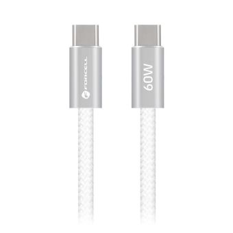 Forcell F-Energy Cafule Color ACYH23, USB-C/USB-C, QC4.0 PD 3A 60W, 1.2m, biely