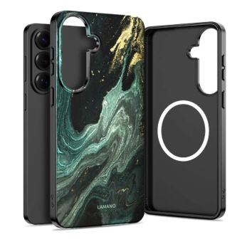 Obal Tech-Protect Lamano MagSafe Samsung Galaxy A57 5G A576 čierno zelený