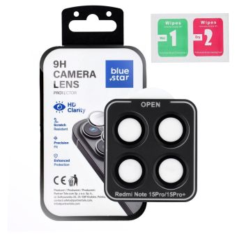 Ochranné sklo na fotoaparát Blue Star Camera Lens Protector Easy Install Xiaomi Redmi Note 15 Pro 5G čierne