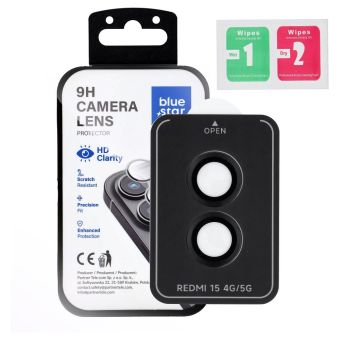 Ochranné sklo na fotoaparát Blue Star Camera Lens Protector Easy Install Xiaomi Redmi 15 4G/5G čierne