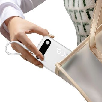 Powerbank Hoco 20000 mAh QC PD 2A 22,5W built-in cables USB C  Plus Lightning J171A white