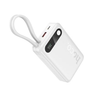 Powerbank Hoco 20000 mAh QC PD 2A 22,5W built-in cables USB C Plus Lightning J171A white